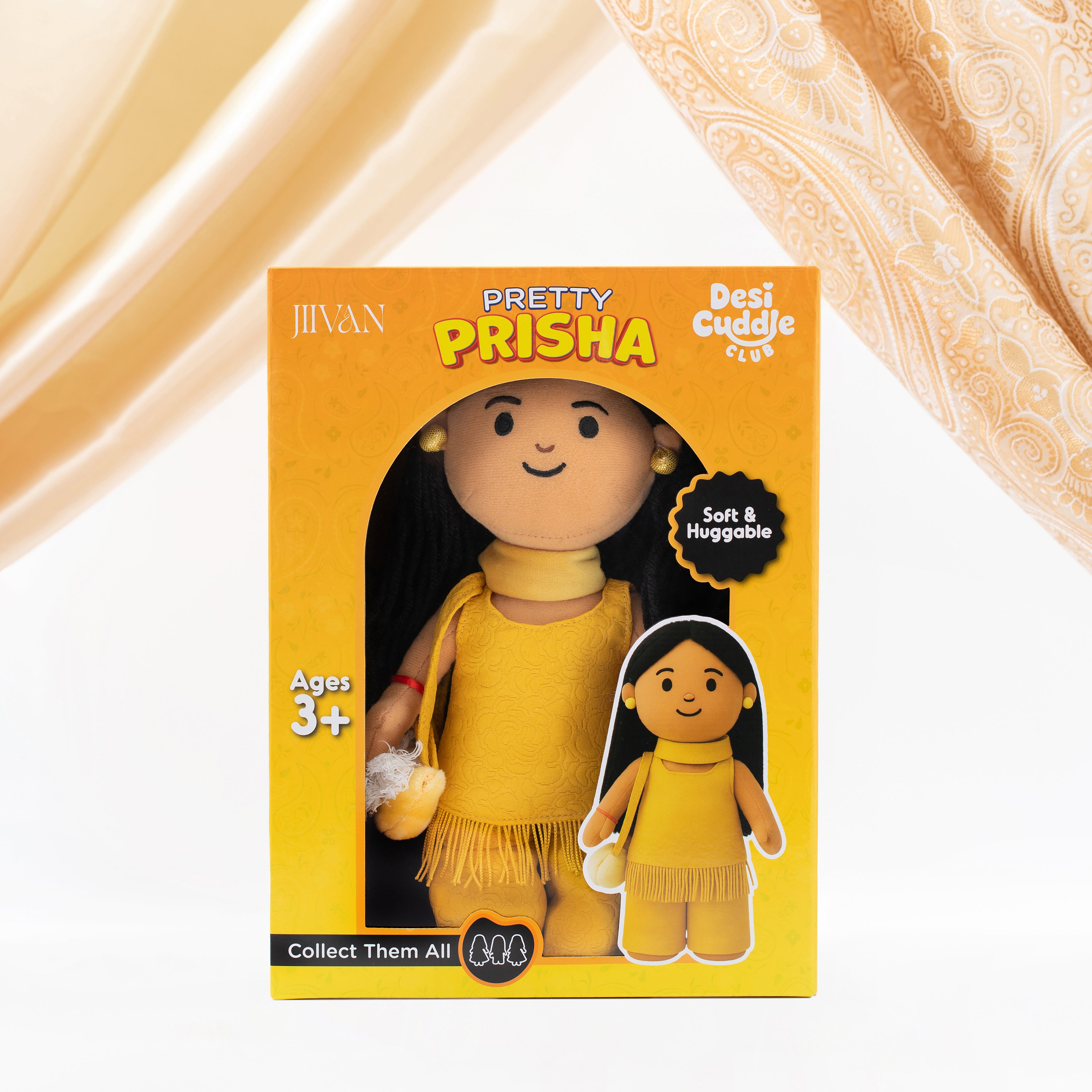 Pretty Prisha Cultural Soft Toy Doll – Yellow Suit Plush